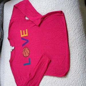 RACHEL ZOE fuchsia Pink knit Sweater long sleeve girl Sz M 🏀 LOVE Basketball